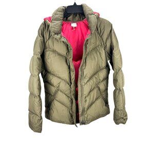 Nike Sportswear Olive Green Quilted Down Puffer Hooded Jacket L Outdoor Gorpcore